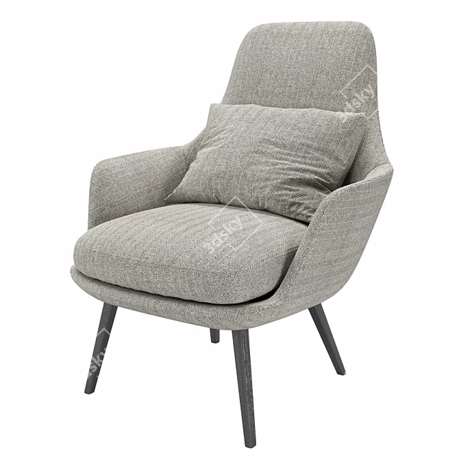 Elegant Caratos Armchair: Ultimate Comfort 3D model image 1