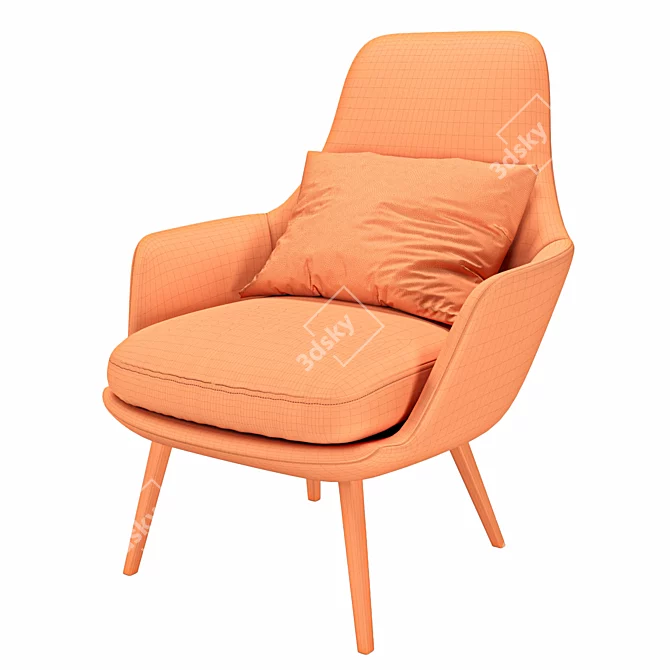 Elegant Caratos Armchair: Ultimate Comfort 3D model image 2