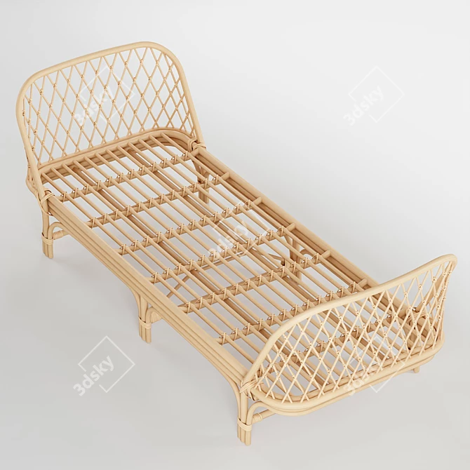 Boho-Chic Rattan Daybed 3D model image 2