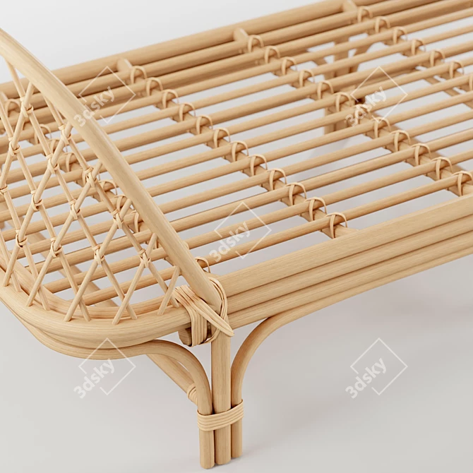 Boho-Chic Rattan Daybed 3D model image 5