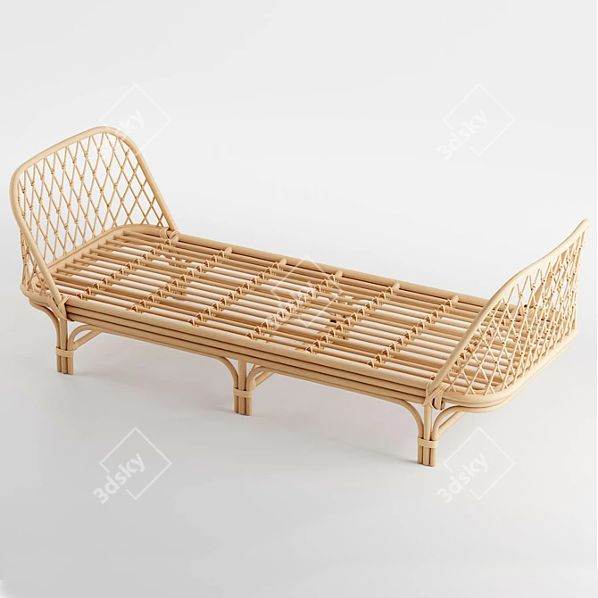 Boho-Chic Rattan Daybed 3D model image 7