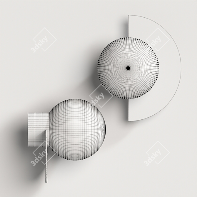 Colorful White Orb Wall Lamp 3D model image 2