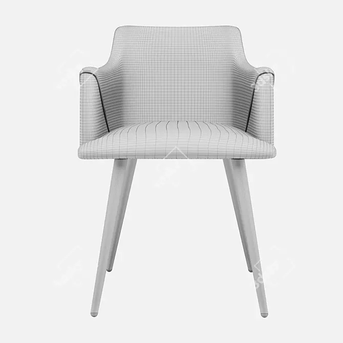 Monarch Velvet Metal Chair: Stylish & Comfortable 3D model image 6