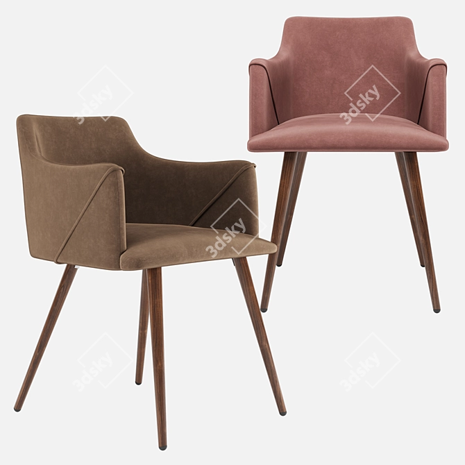 Monarch Velvet Metal Chair: Stylish & Comfortable 3D model image 12