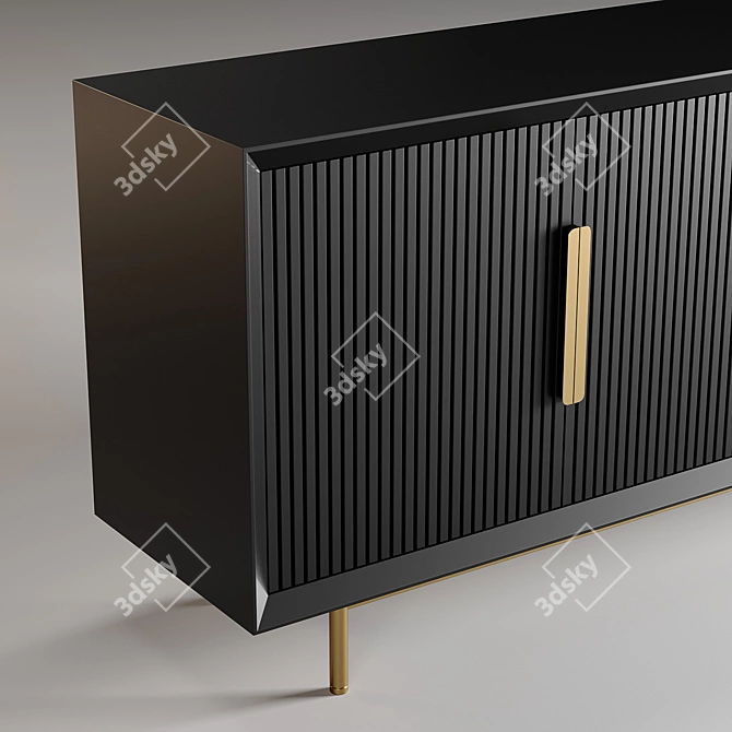 Elegant Oak Chest of Drawers 3D model image 2