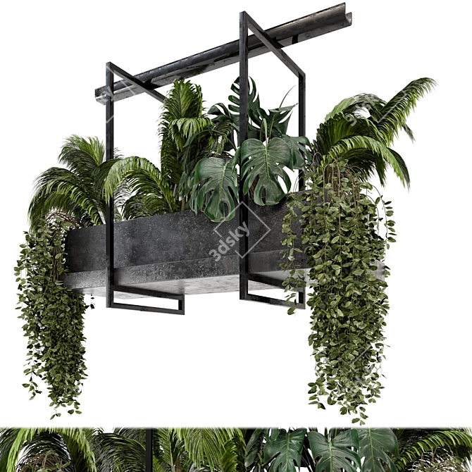 Metal Box Hanging Plants Set 96 3D model image 2