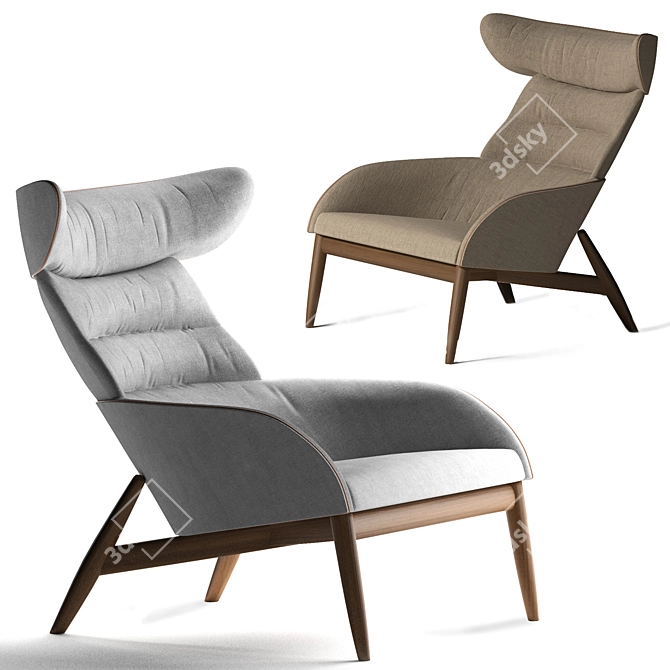 Beatrix Armchair: Dual-Tone Elegance 3D model image 2