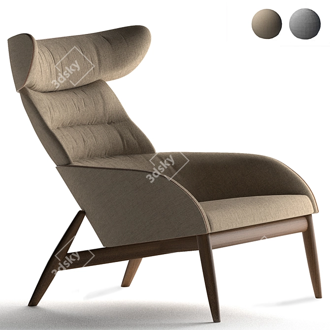 Beatrix Armchair: Dual-Tone Elegance 3D model image 6