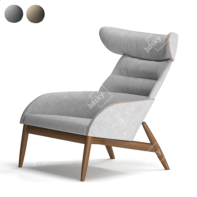 Beatrix Armchair: Dual-Tone Elegance 3D model image 13