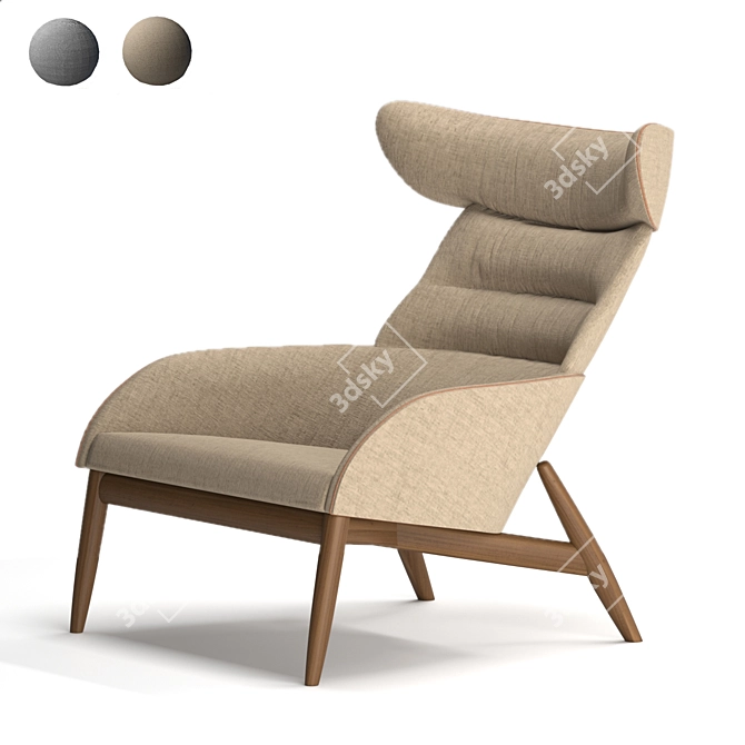 Beatrix Armchair: Dual-Tone Elegance 3D model image 14