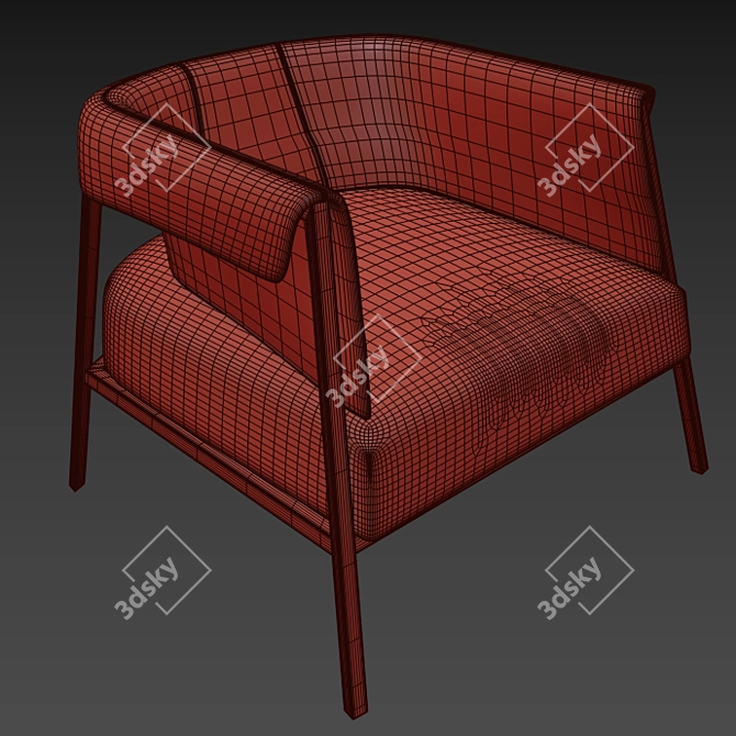 Elegant Liza Armchair 3D model image 3