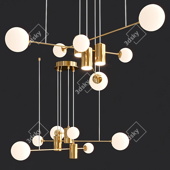 Luminous Pulsar Pendant Lamp 3D model image 1