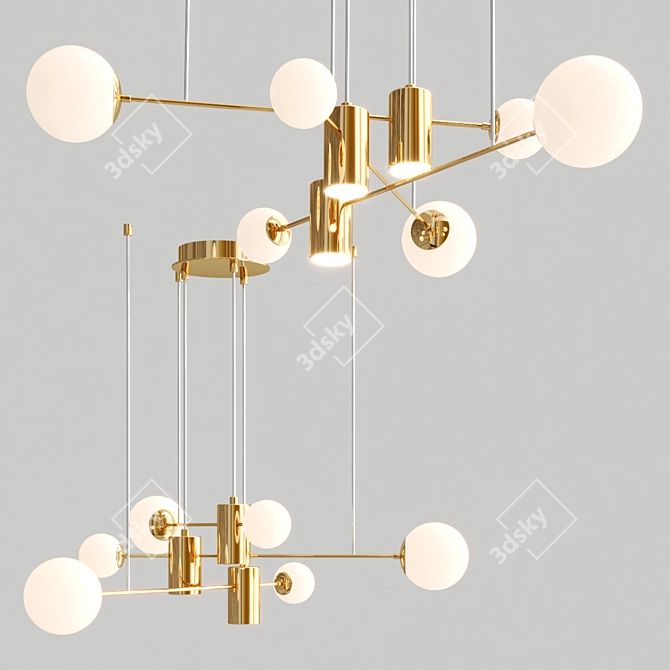 Luminous Pulsar Pendant Lamp 3D model image 2