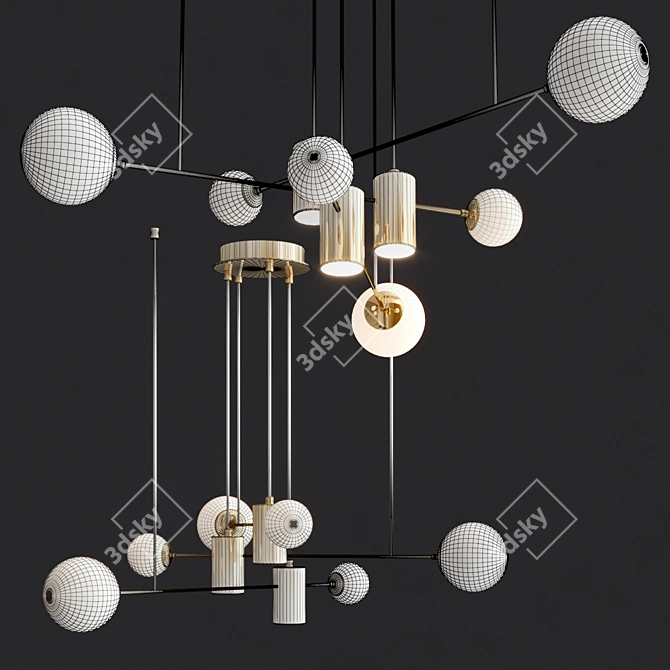 Luminous Pulsar Pendant Lamp 3D model image 3