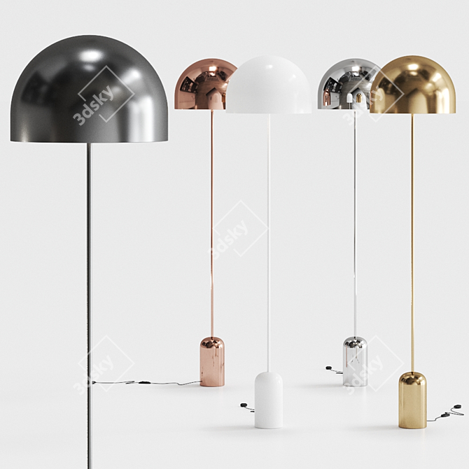 Elegant Bell Chrome Floor Lamp by Tom Dixon 3D model image 1