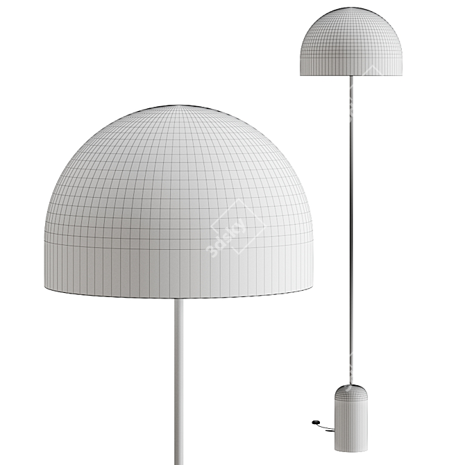 Elegant Bell Chrome Floor Lamp by Tom Dixon 3D model image 2