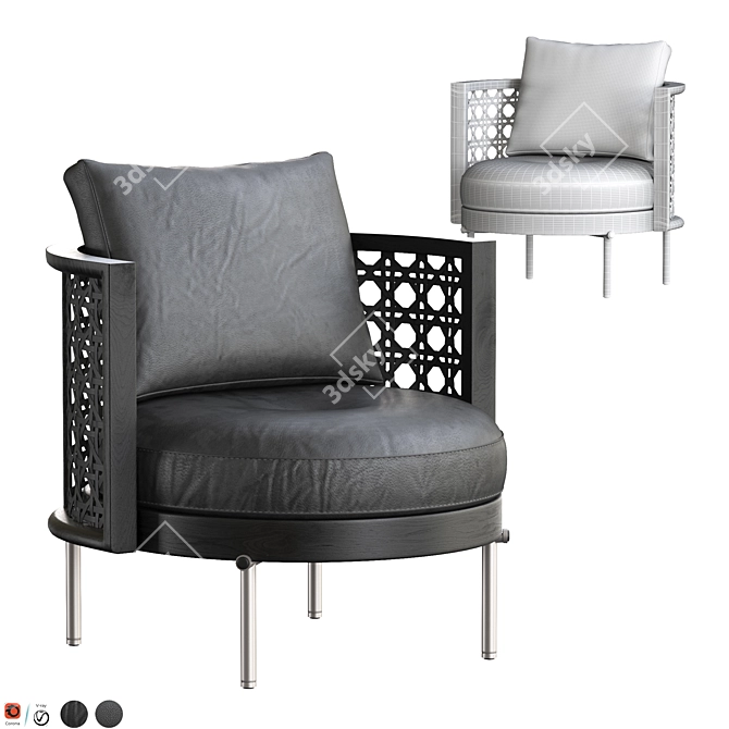 TORII NEST Contemporary Armchair 3D model image 5