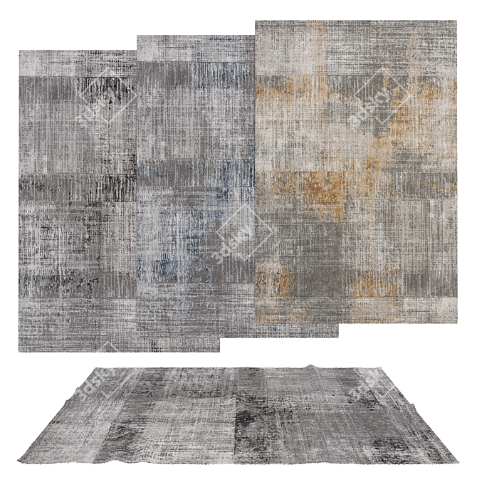 Versatile 6-Piece Rug Set 3D model image 1