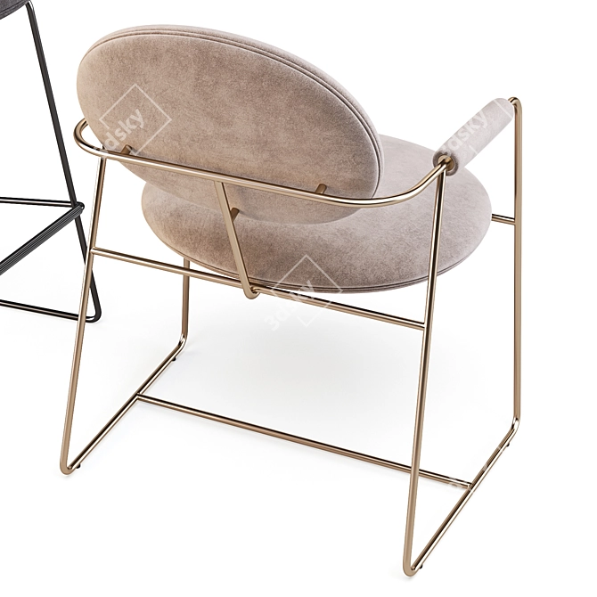Baxter Gemma: Modern Metal Dining Chair & Bar Stool 3D model image 3