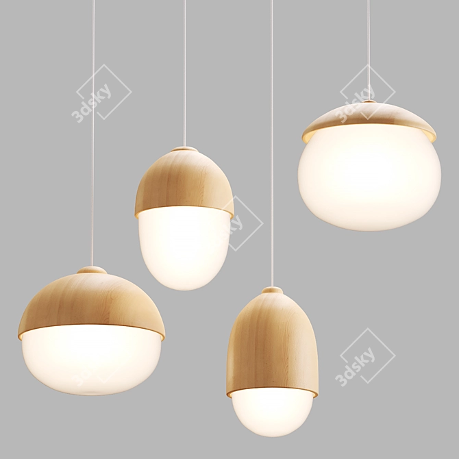 Modern Matte Hanging Lamps 3D model image 1