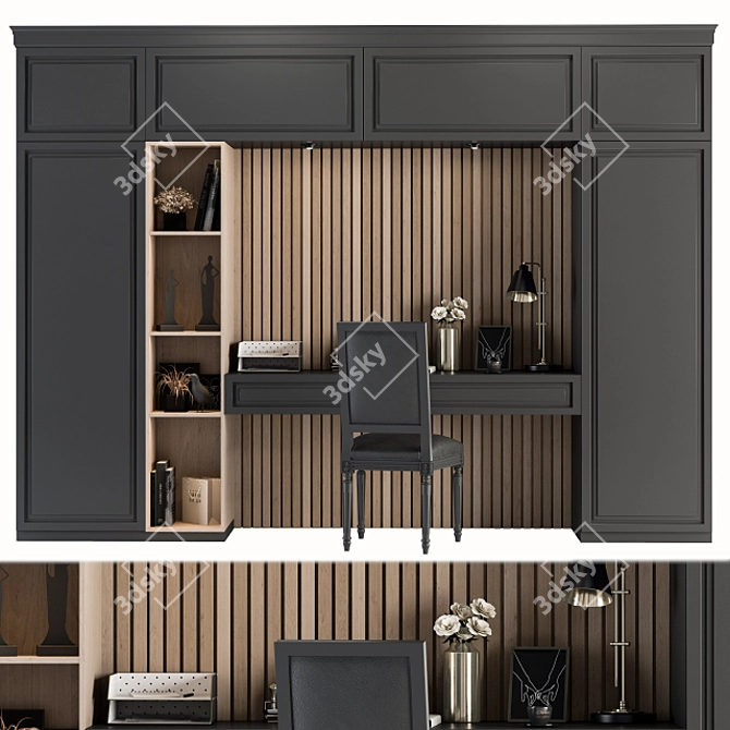 Modern Home Office Furniture Set 3D model image 1