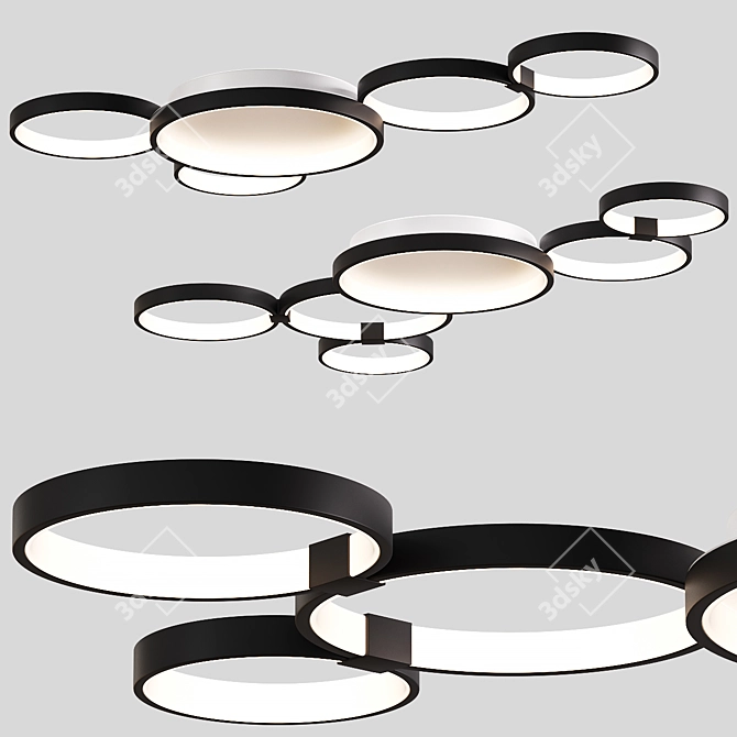 Modern Ring Ceiling Lamp 3D model image 1