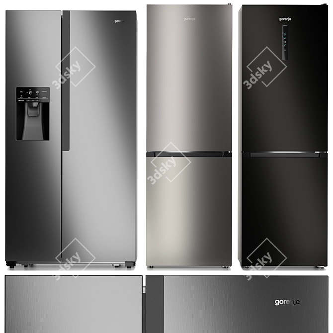 Premium Gorenje Refrigerator Set 3D model image 1