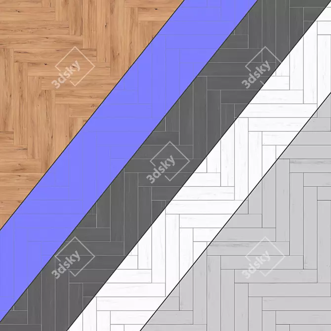 Parquet 02: Standard and Herringbone Patterns | PBR Textures | Multiple File Formats 3D model image 4