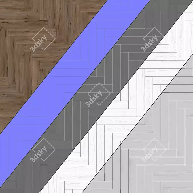 Parquet 03: Standard Herringbone PBR 4k Texture 3D model image 4