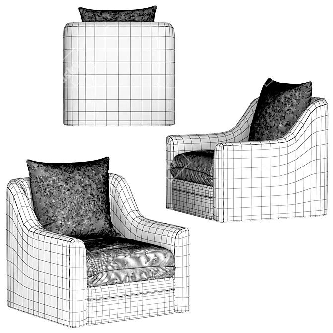 Modern Quincy Armchair: Sleek Design & Superior Comfort 3D model image 5