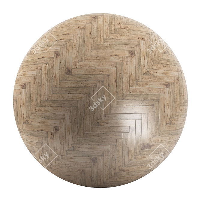 Parquet 08: Standard & Herringbone Patterns, PBR Textures 3D model image 2