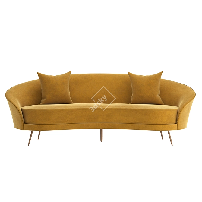 Maisons Yellow Sofa with Pillows 3D model image 2