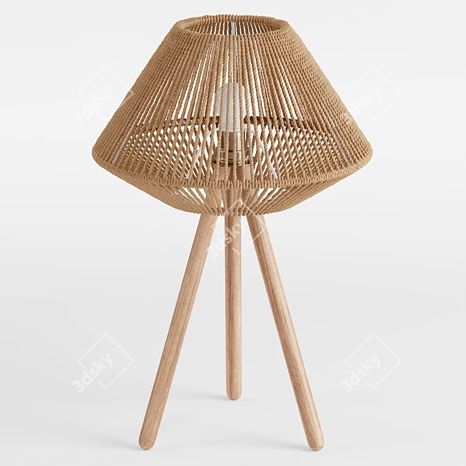 Boho Chic Tripod Table Lamp 3D model image 3