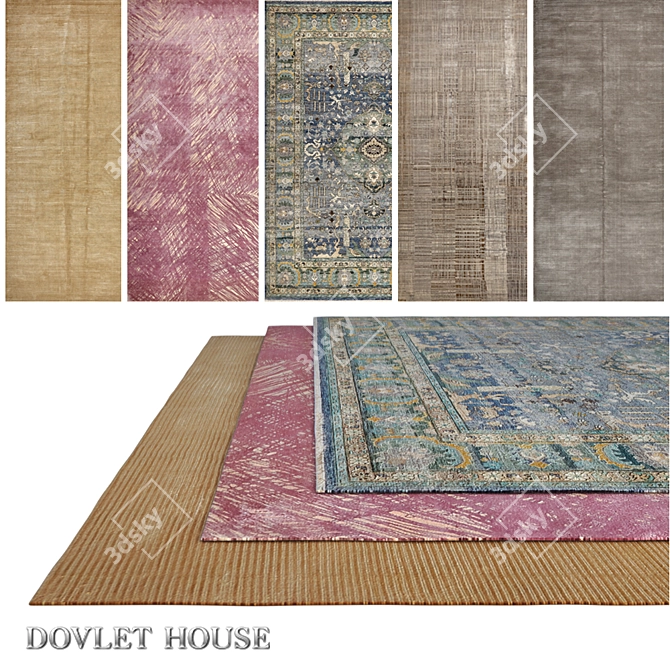 DOVLET HOUSE 5-Piece Carpet Set (Part 689) 3D model image 1