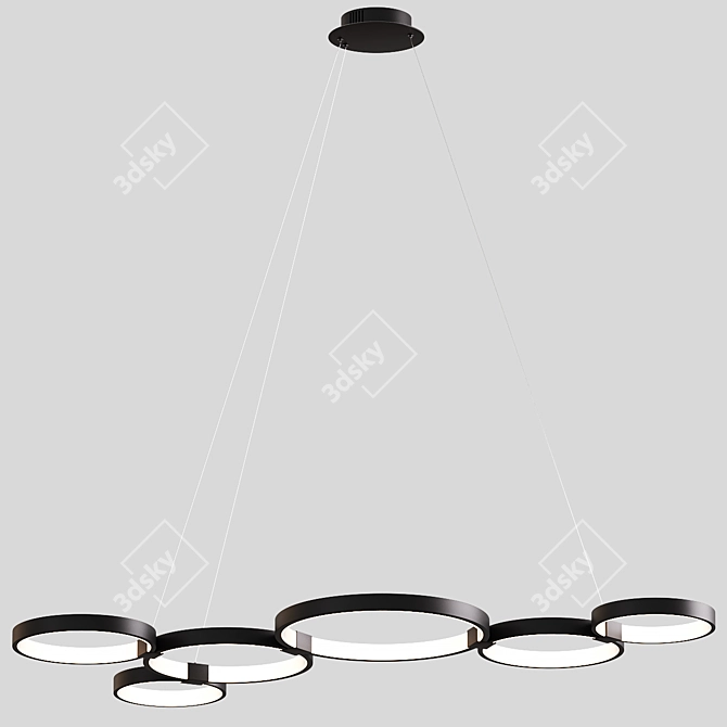 Modern Multi-Ring Pendant Lights - Stylish Lighting Solution 3D model image 3