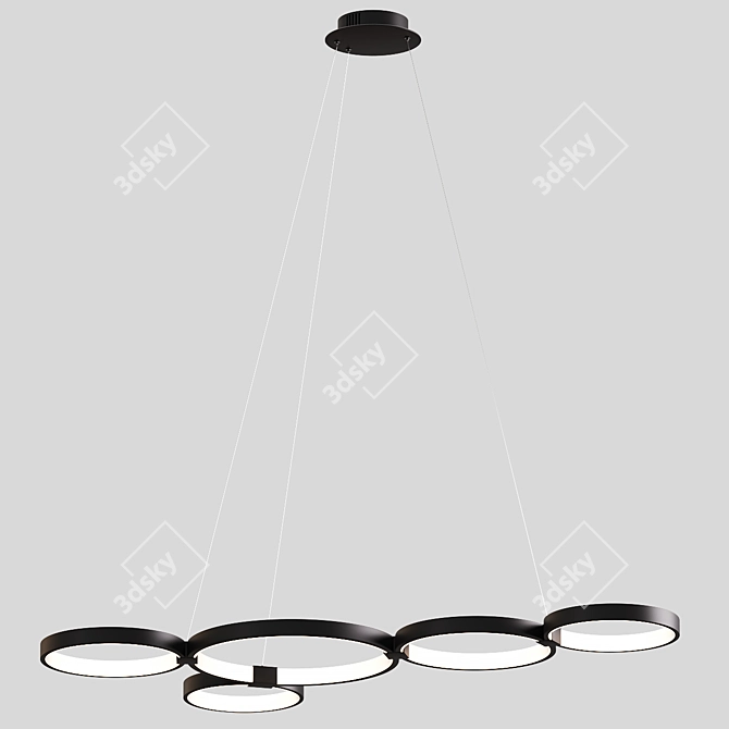 Modern Multi-Ring Pendant Lights - Stylish Lighting Solution 3D model image 4