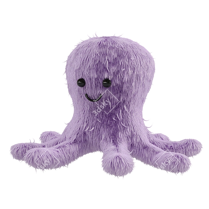  Fluffy Ocean Friends: Soft Plush Toys 3D model image 3