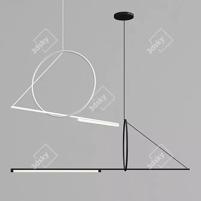 Sleek LED Rod Pendant: SIRIS 3D model image 1