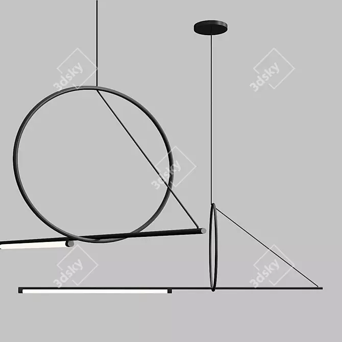 Sleek LED Rod Pendant: SIRIS 3D model image 2