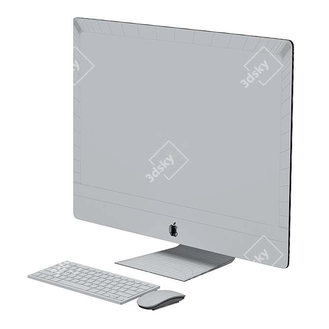 27" Apple iMac Set: Monoblock Computer with Keyboard, Mouse 3D model image 4