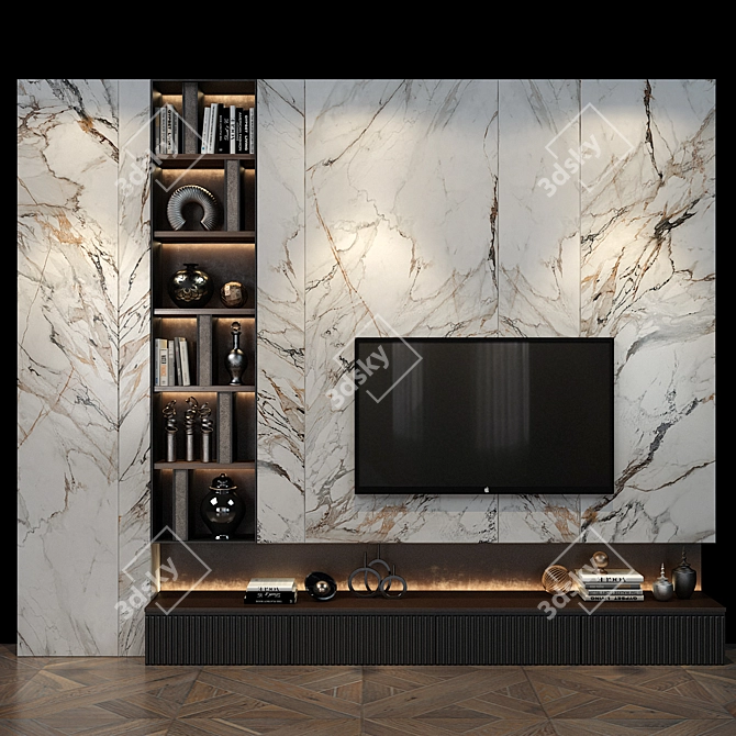 Modern TV Shelf 0332 3D model image 1