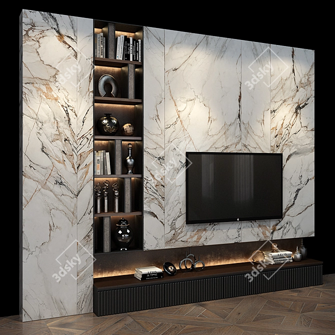 Modern TV Shelf 0332 3D model image 4