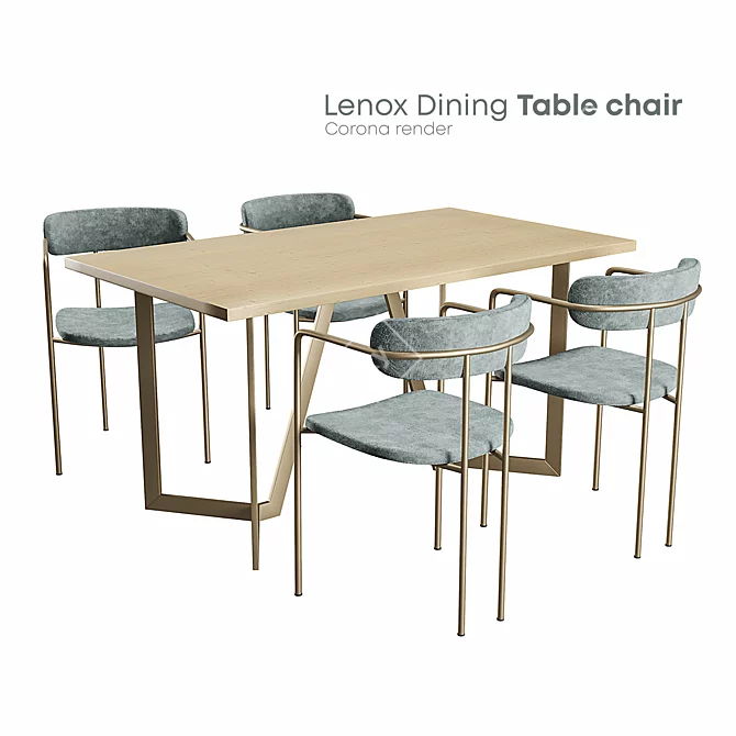 Sleek Lenox Dining Chair 3D model image 2