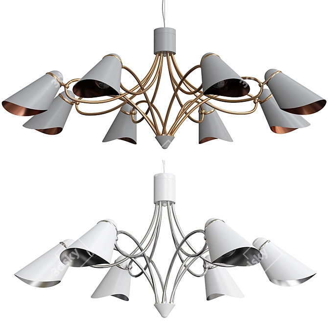 Modern Lovato Chandelier Set 3D model image 1