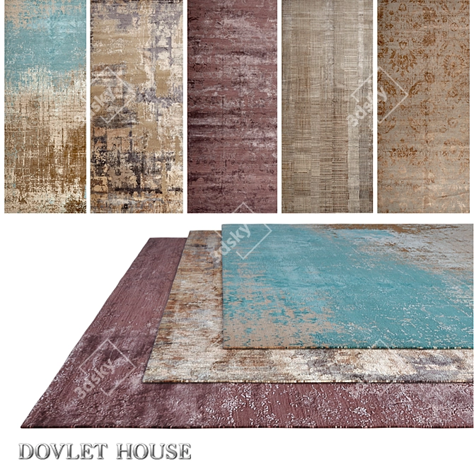 Title: Dovlet House 5-Piece Carpets (Part 695) 3D model image 1