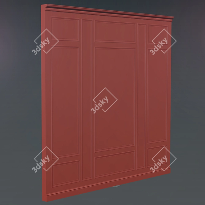 Modern Wall Molding Panels 3D model image 3