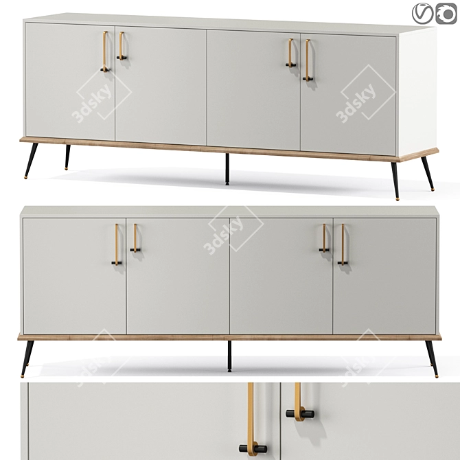 Larina Modern Sideboard: Sleek Design & Ample Storage 3D model image 1