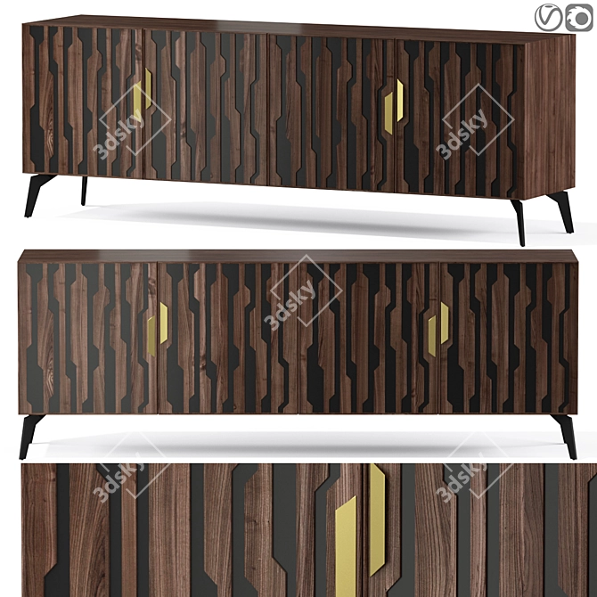 Modern Louisa Sideboard: Functional Elegance 3D model image 1