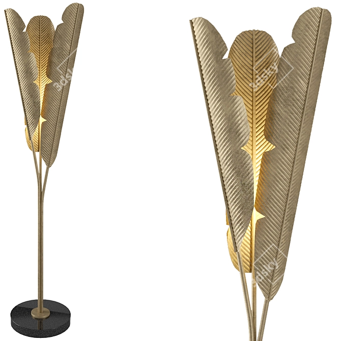 Eichholtz Plantain Floor Lamp: Modern Elegance 3D model image 1