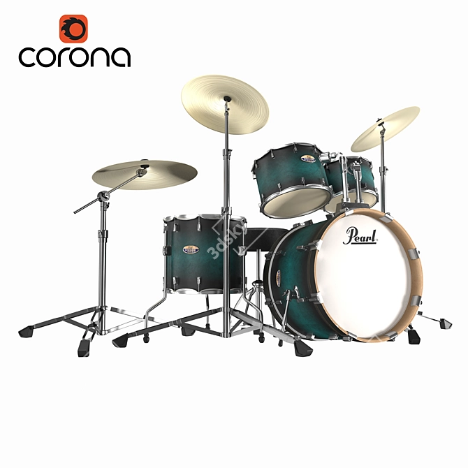 Pearl DMP905/C213 Drum Set: 5-Piece Configuration 3D model image 2